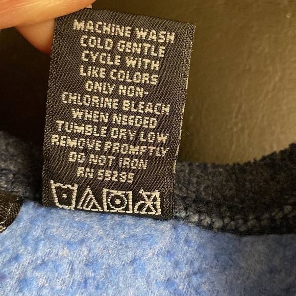 Express fleece shirt Top Sweater Women’s Blue stripe beach surf hippie Size L - Picture 6 of 6